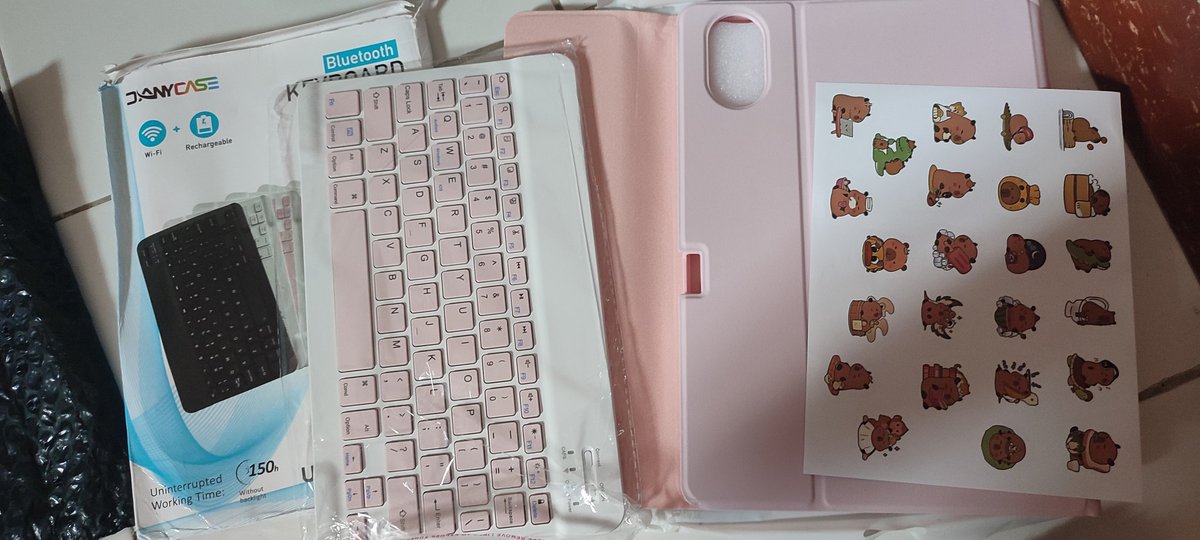 bloomingxval's tweet photo. WTS case + keyboard redmi pad 2 (pink putih) 
free stiker
nego aja (asal jgn sadis) 
lokasi jakarta
dijual krn udh pesen yg lain &amp; trnyata transaksi pesanan gabisa dibatalin 
baru sampai hari ini bgt, belum pernah dipakai dan langsung dijual

tag: second xiaomi tablet ipad jkt https://t.co/Q9eCpz4Owf