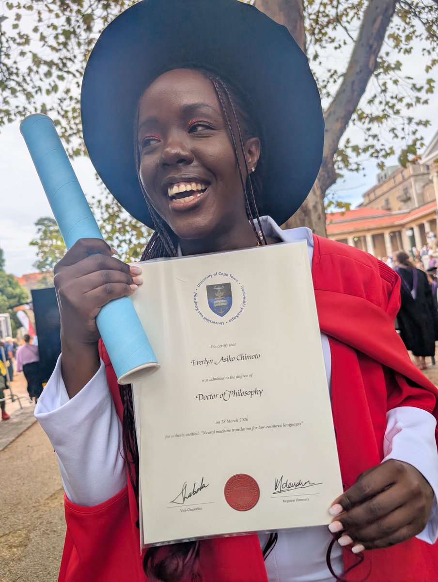 We have amazing news. 🎉
Dr. Everlyn Asiko, our Cohort 4 alumna, has just graduated with a PhD in Applied Mathematics from the University of Cape Town. 

In her own words:

"Dr. <a href="/chao_mbogho/">Dr. C</a>  and KamiLimu truly inspired me to pursue a PhD. I always knew I wanted to, but seeing