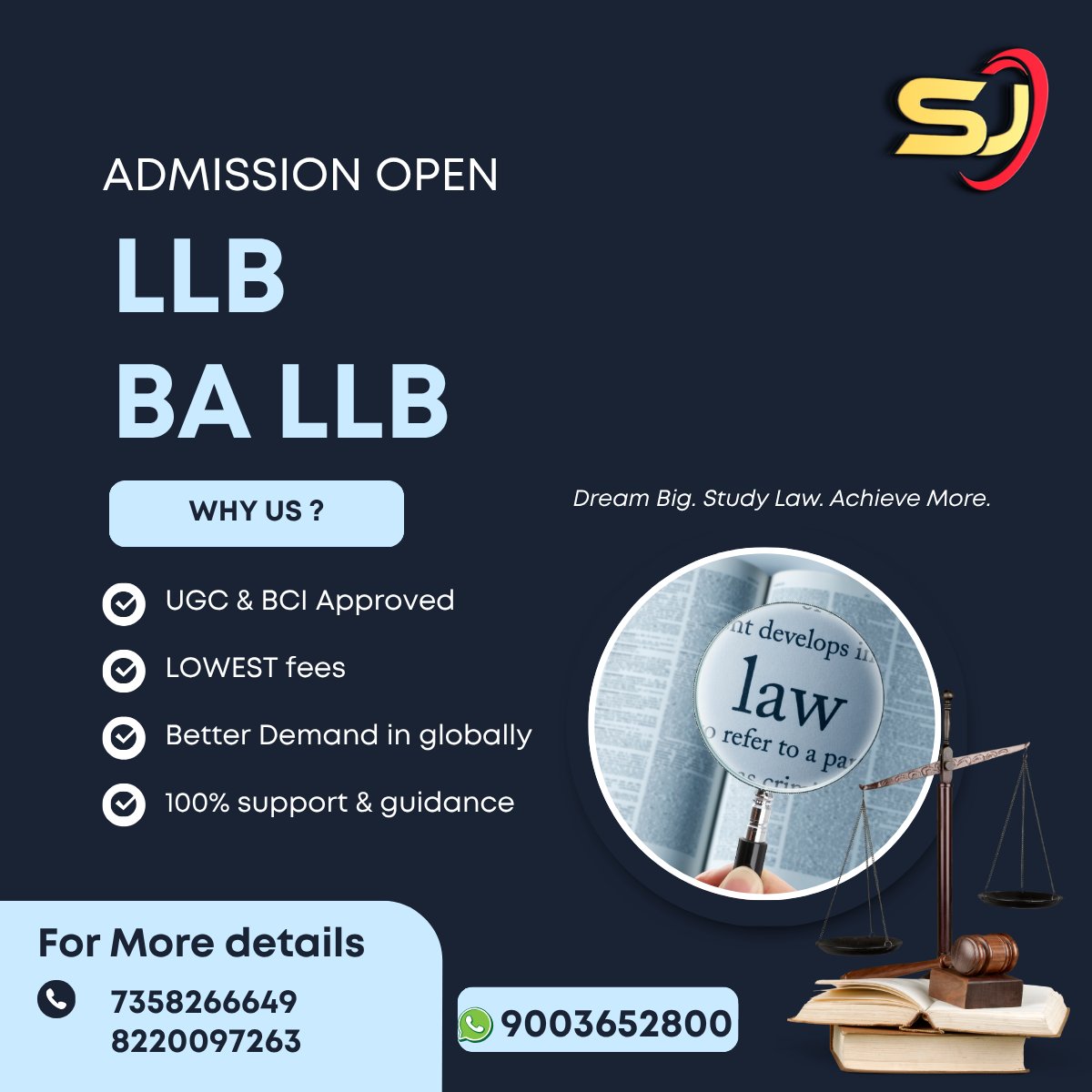 FaithPvt's tweet image. ADMISSIONS OPEN – LAW 2026

Think Law. Think Future.

🎓 Study at Top-Ranked Universities
💰 Lowest Fees – Quality meets affordability
📘 LLB | BA LLB Programs

📞 Apply Now:
9003652800 | 7358266649 | 8220097263
🔥 Hashtags:
#Law #LawAdmissionsOpen #LLB #tamilnadu #BALLB #tamil