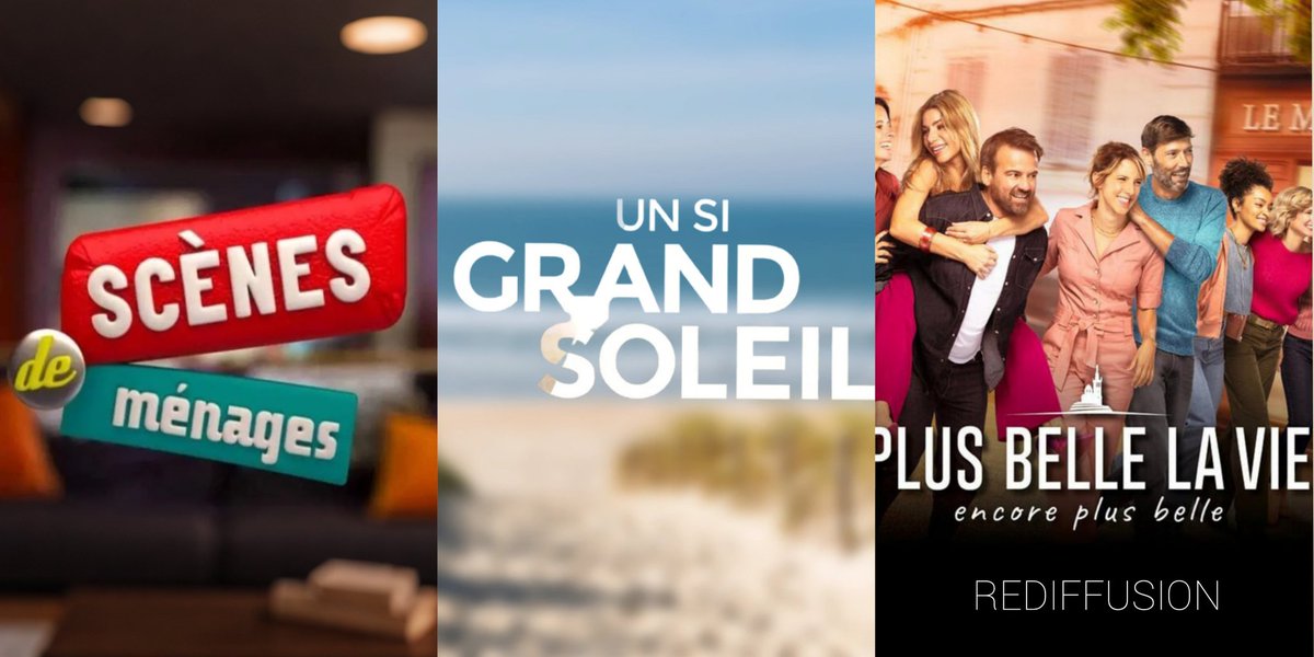 RomainActuTV's tweet image. 📶 LES APRÈS 20H

⚪️ #ScenesDeMenages (#SDM) a rassemblé 1,83M de téléspectateurs soit 10,2%Pda sur @M6 (20h46 / 21h04)

🔵 #UnSiGrandSoleil (#USGS) a rassemblé 1,91M de téléspectateurs soit 10,6%Pda sur #France3 (20h44 / 21h07)

🔴 #PlusBelleLaVie (#PBLV - REDIFFUSION TF1 SERIES