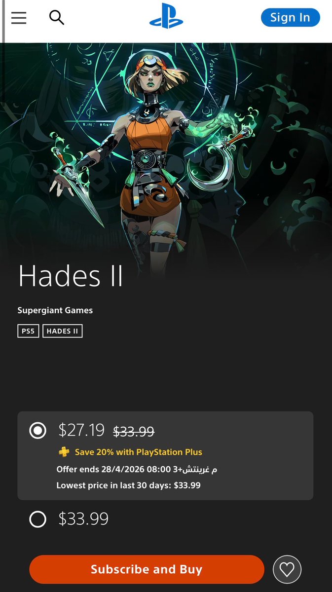 Vampire_senpaii's tweet image. للتنويه لعبة Hades 2
🟢على متجر اكس بوكس السعودي ب 20 ريال 
🔵اما على متجر بلايستيشن السعودي ب 27 دولار يعني 101 ريال 
🟢🟢أيضا اللعبة موجودة على القيم باس من اليوم الاول 👍
#XboxSeriesX  
#Playstation