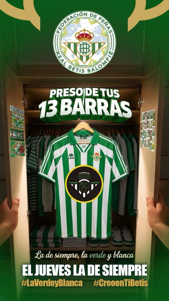 Primeradel2000's tweet photo. Ya lo sabes! Hoy a La Cartuja con la #verdiblanca, la de siempre! #presodetustrecebarras 
A reventarlo! Que esta noche nadie salga de La Cartuja con voz! Todos a dejarnos las gargantas desde el calentamiento!
Hazlo @RealBetis! https://t.co/sLMXdmzFsr