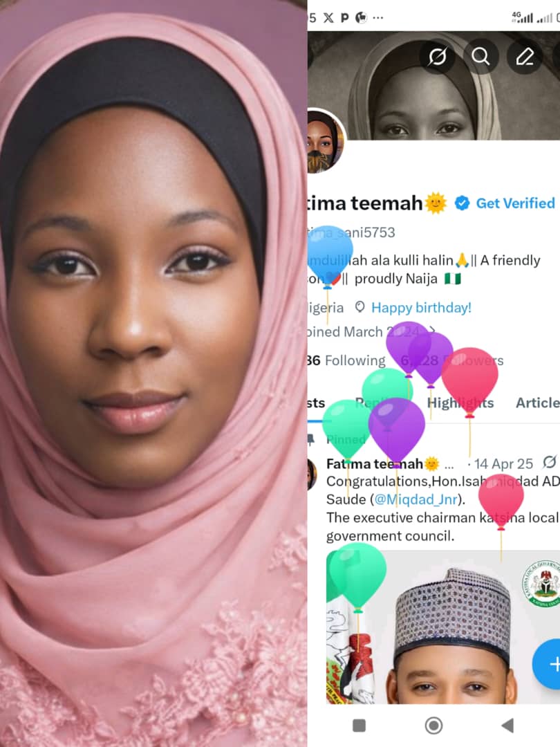 fatima_sani5753's tweet photo. Alhamdulillah,after celebration of 1year in office of the chairman of katsina LGA Hon.@Miqdad_Jnr.

Today is my birthday🎉
I express my profound gratitude to my parent for raising me,wish u long life mom,RIP dad.May Allah count me among d successful &amp; bless our nation with peace. https://t.co/K4dANTScUS