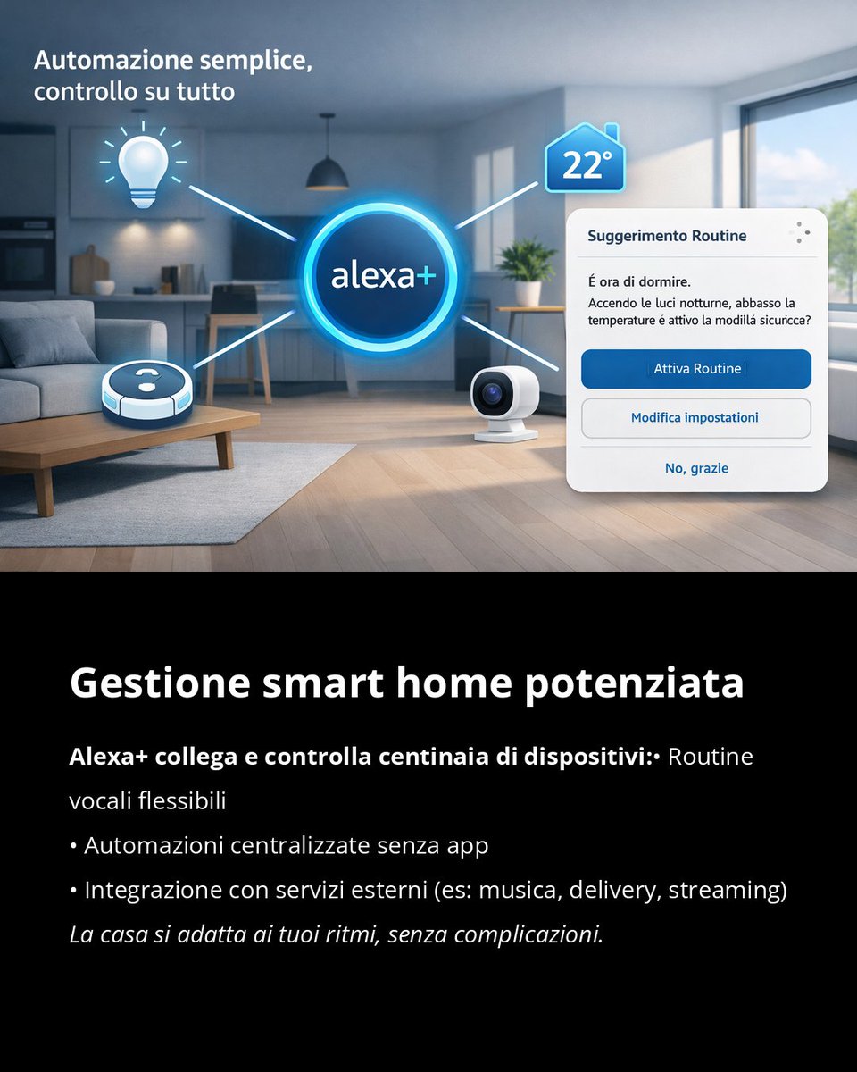 businessonlinei's tweet image. Alexa+ in italiano ora con IA: voce naturale, routine smart, memoria delle preferenze e nuove funzioni emotive. Ma privacy e interfaccia testuale dividono. Scopri pro e contro della nostra prova su BusinessOnline! #AlexaPlus #SmartHome #AI
2lnk.io/ZUol9