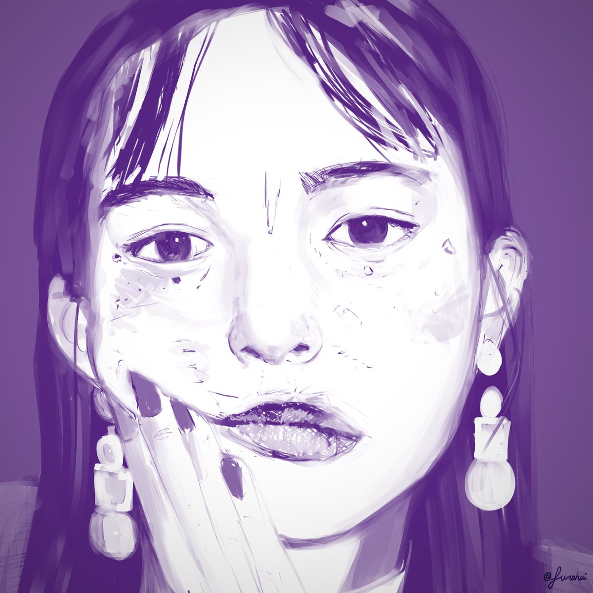Furshai's tweet photo. portrait painting！

 #イラスト #絵 #練習 https://t.co/AM2zaj1YAY