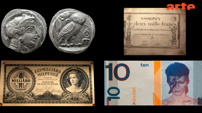 ARTEpro's tweet image. 💶 Sur le site d'@ARTEfr le 18.05 : "Money", la nouvelle série documentaire de Gérard Mordillat et Christophe Clerc sur l’#histoire et les paradoxes de la #monnaie. #Argent
Le CP ➡ tinyurl.com/4j3aerjb