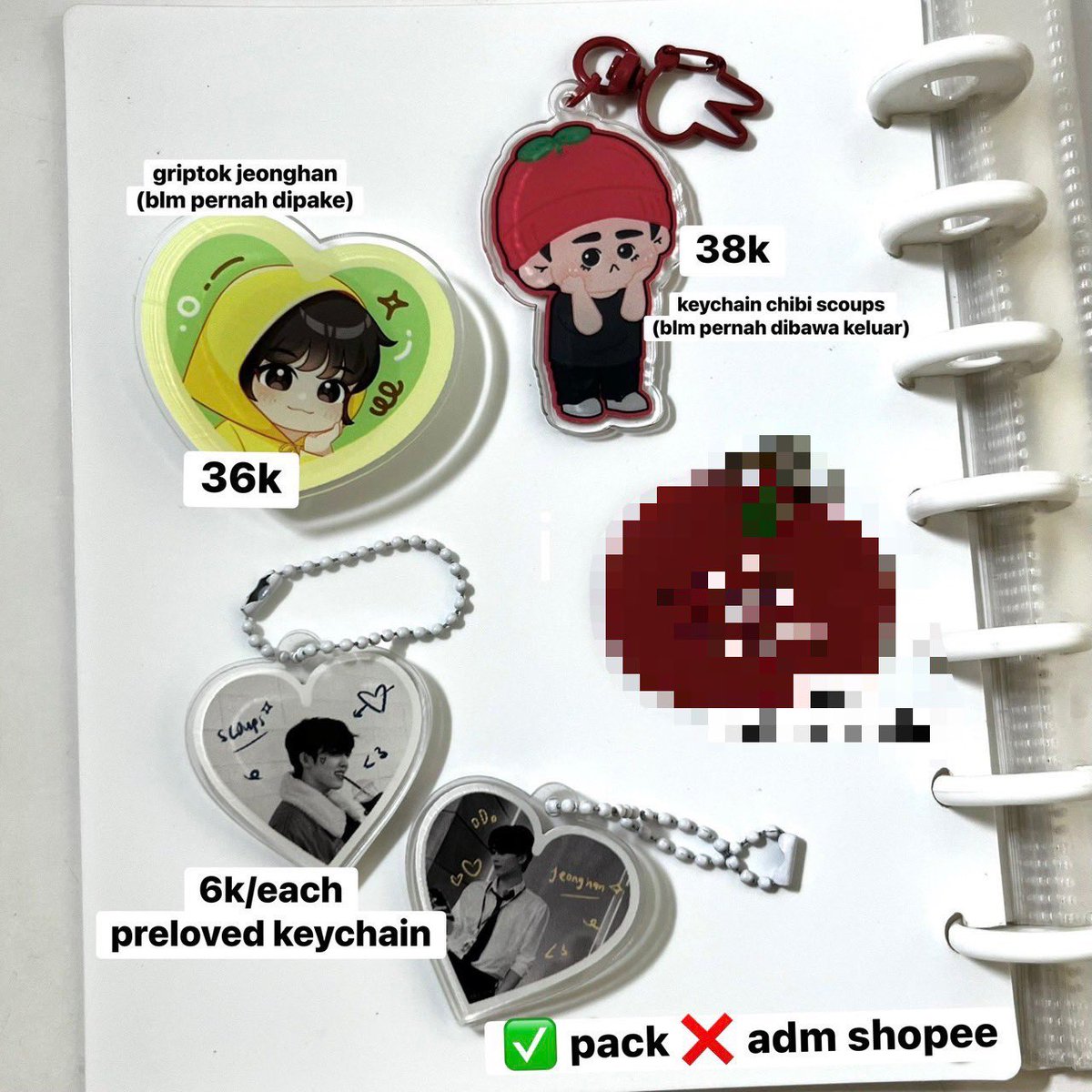 rt are appreciated! :> 

wts aab seventeen &amp; illit scoups jeonghan vernon, wonhee, yunah, minju, keychain pre💗,griptok

(+) pair dilarang under 30k
❌ exc pack + admin shopee 
✅ vidcon, req proof 
⭐️ little dmg
📍jogja