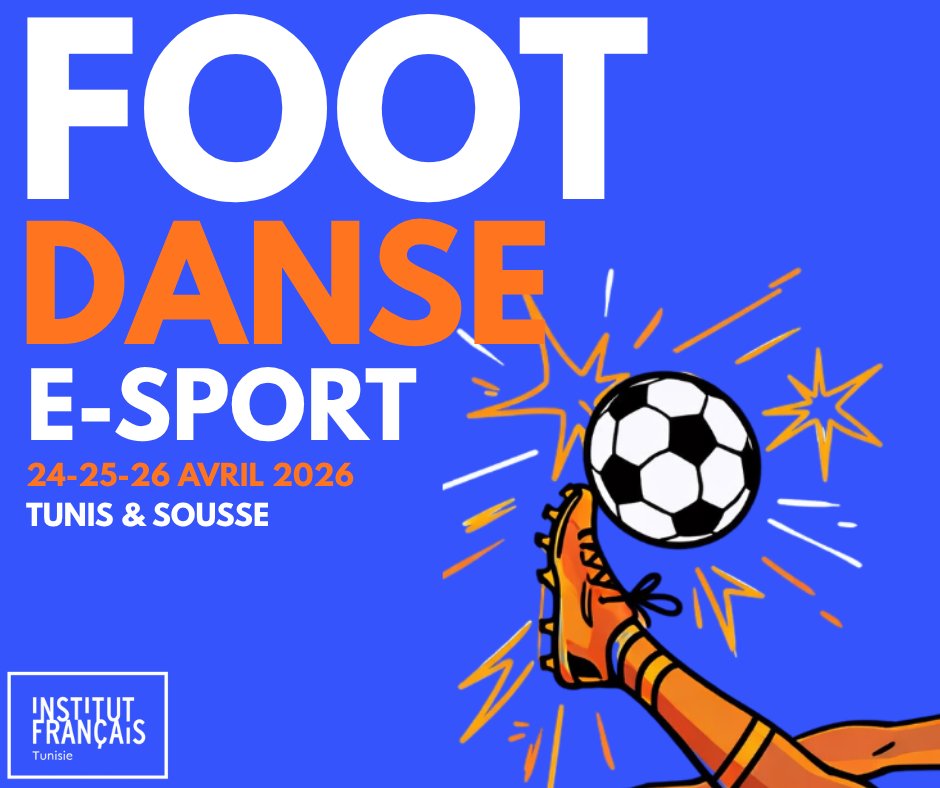 IFTunisie's tweet image. ⚽💃 Et si la #danse rencontrait le #football le temps d’un week-end ?

Du 24 au 26 avril, rejoignez-nous pour un temps fort autour de la #danse contemporaine, du #football et de l’#E_sport.

✅Ouvert à toutes et tous, entièrement #gratuit

Plus d'infos 👉 urlz.fr/v79U