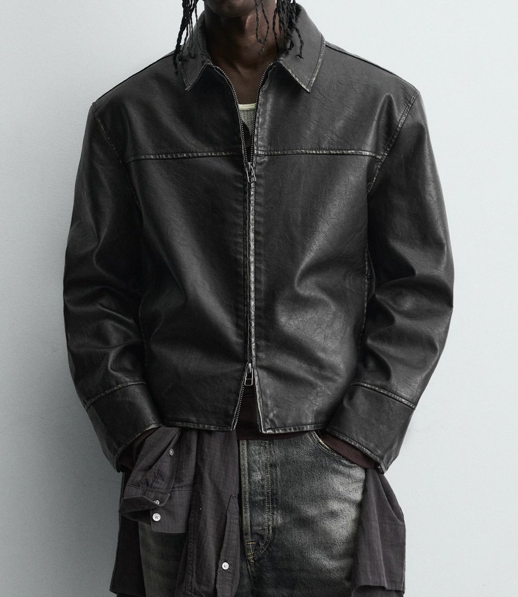 ZARA ウォッシュドフェイクレザージャケット ZARA ウォッシュド フェイクレザージャケット 春にレザーを取り入れる