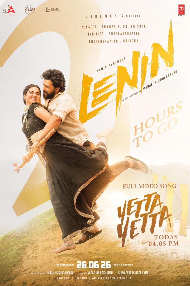 freedommediaPR's tweet photo. Get ready to be electrified with rocking beats in 2 hours ❤️‍🔥

#YettaYetta sung by @musicthaman &amp; @srikrisin 🎶
Lyrics by @bhaskarabhatla ✍️
Choreography by @brindhagopal1 💃

Stay tuned for 4:05PM ⏳

A @MusicThaman Musical 🔥

#Lenin https://t.co/yG9genUgt8
