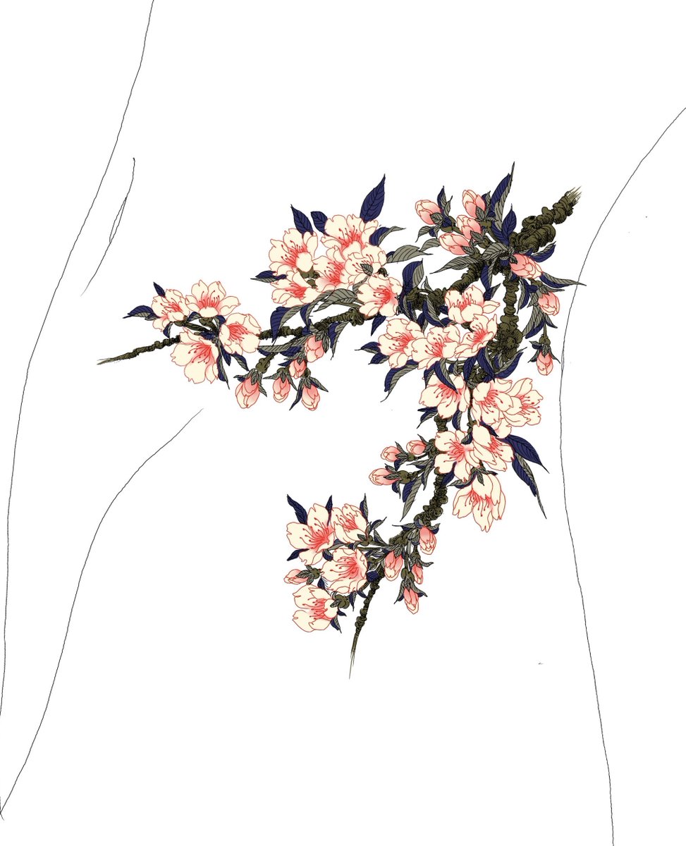 noyatattooz's tweet photo. 주인찾는 도안 : 벚꽃. 

봄이니까. 
벚꽃의 꽃말 중 ‘삶의 덧없음‘ 이 있습니다. ‘삶의 아름다움‘ 도 있어요. 추상적 현저함도 포함한 꽃말이기에 좋습니다. 

꽃이 살짝 아이보리 느낌이 나는 건, 발색 후의 색을 표현했기 때문입니다. 위치 예시는 예시일 뿐, 적용 가능한 어디에든 가능합니다. https://t.co/oTSvXfbbJu