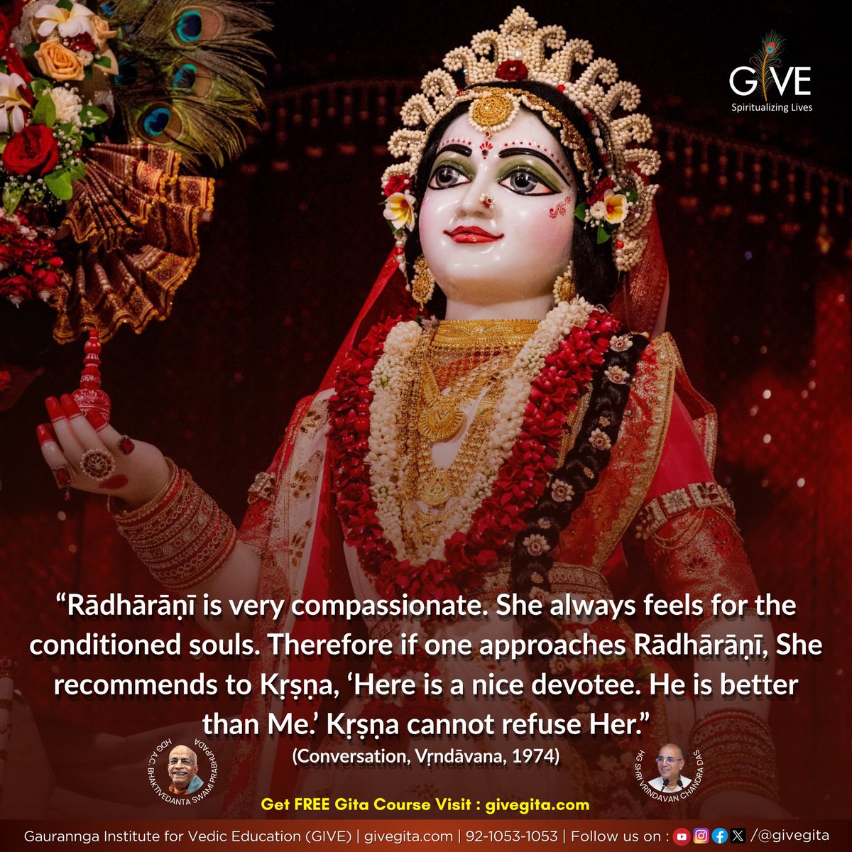 givegita's tweet image. Krsna cannot refuse her. ✨
.
.
.
.
.

Get FREE Gita Course Visit: givegita.com

#bhagavadgita #krishna #service #radharani