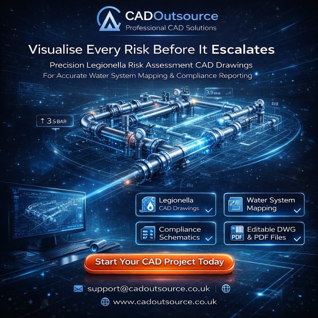 cadoutsourceltd's tweet image. Expert Legionella CAD Solutions.

Clear drawings. Faster compliance. Better audits.

Professional Legionella risk assessment CAD drawings, water system layouts, and compliance-ready schematics for accurate reporting and safer facilities.

#LegionellaRiskAssessment #CADServices