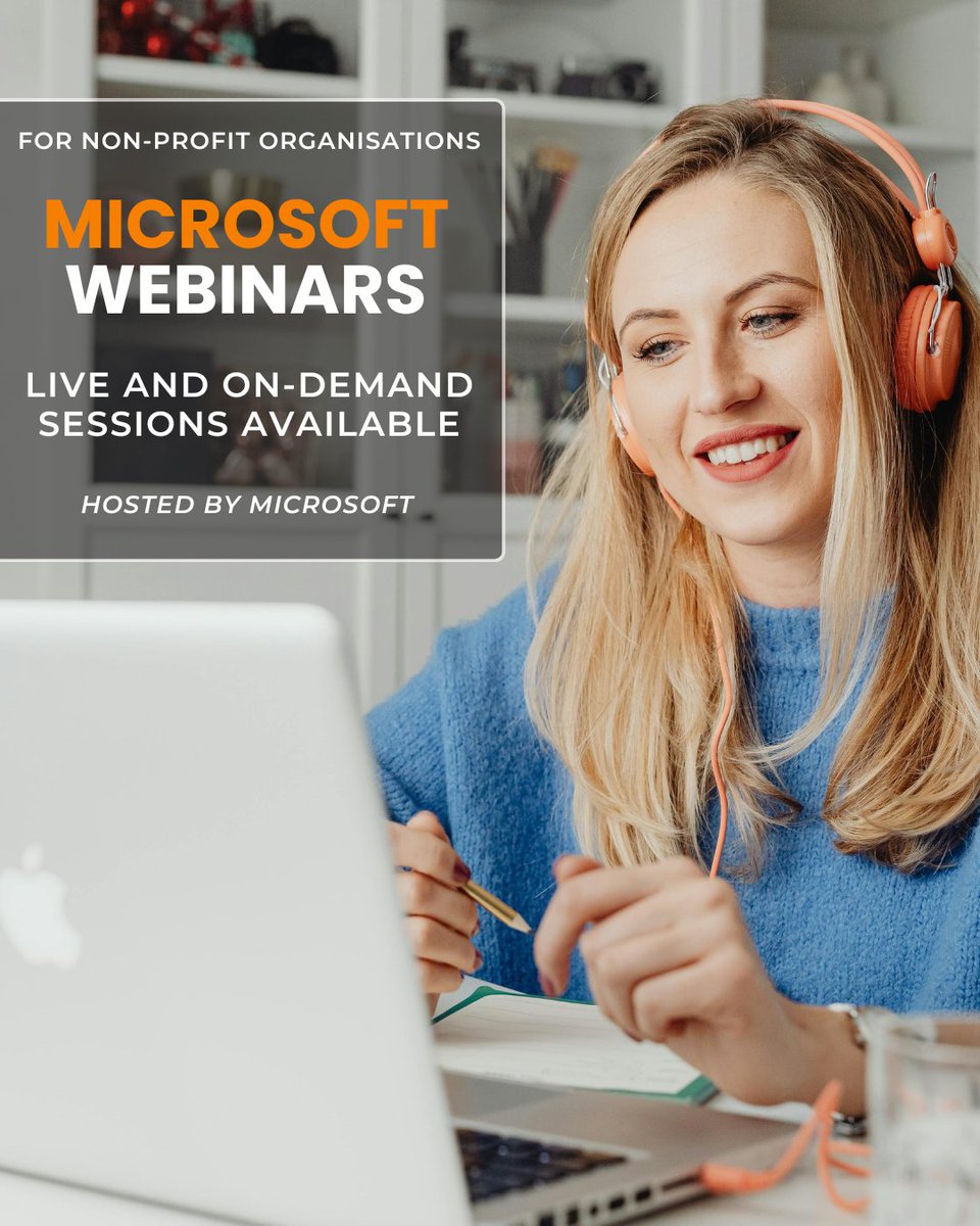 data_dev's tweet photo. Microsoft is running a series of online webinars specifically designed for charities and non‑profits.

With a wide range of live and on-demand sessions available, you can choose what’s most useful for your team.

View the full list of these webinars: https://t.co/wkMFOQ6JKd https://t.co/45Q7DhA3n5