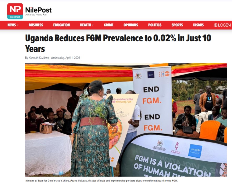 UReportUganda's tweet image. The momentum to #EndFGM and #EndChildMarriage has created a positive impact, and it’s making headlines nationally.

Through the #FGMCommunitiesOfAction campaign, U-Reporters, @UNICEFUganda, and partners' efforts have driven meaningful change over the past six months, amplifying