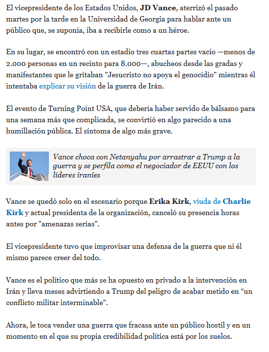 El laberinto agónico de JD Vance, como siempre, en <a href="/elespanolcom/">EL ESPAÑOL</a>