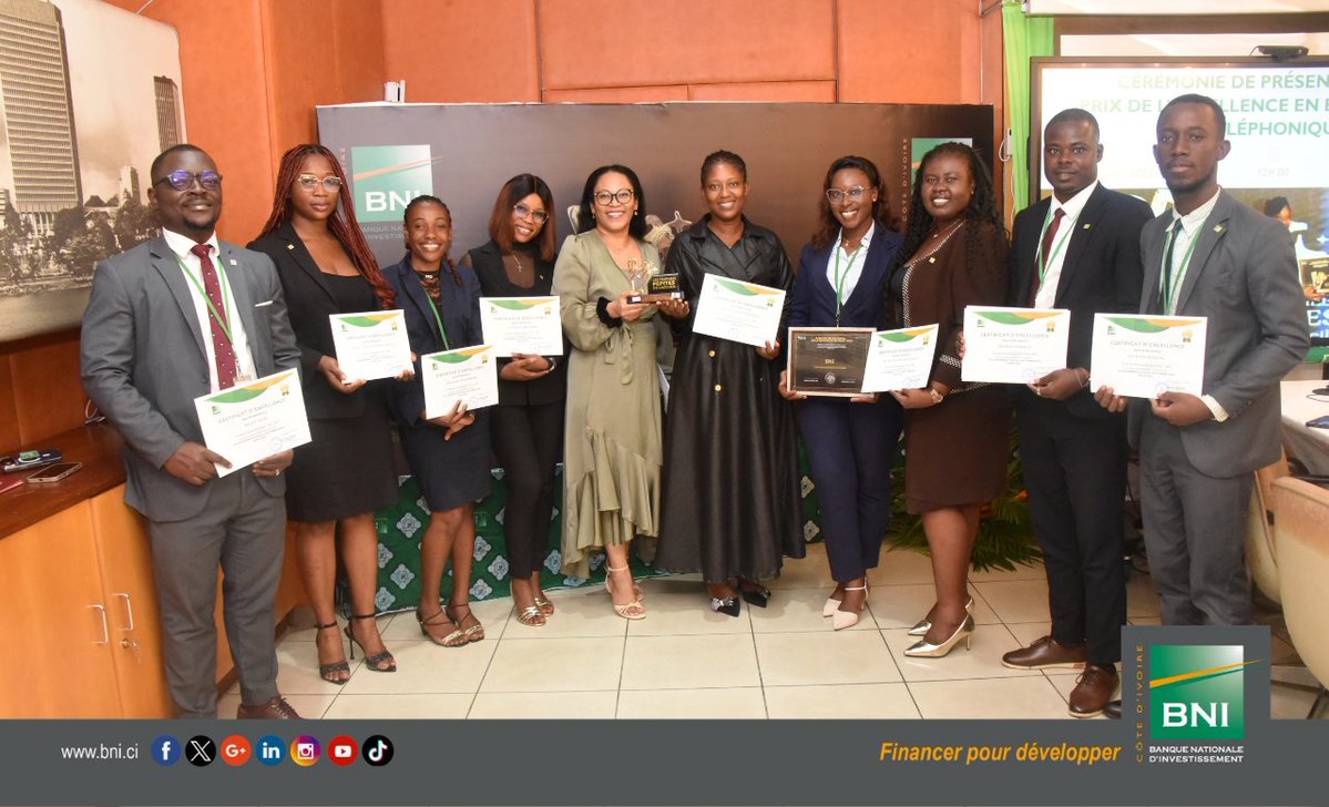 BNI_CI's tweet image. LA BNI CÉLÈBRE SON PRIX DE L’EXCELLENCE EN ÉCOUTE TÉLÉPHONIQUE CLIENT
  #bni #ecoute #client
