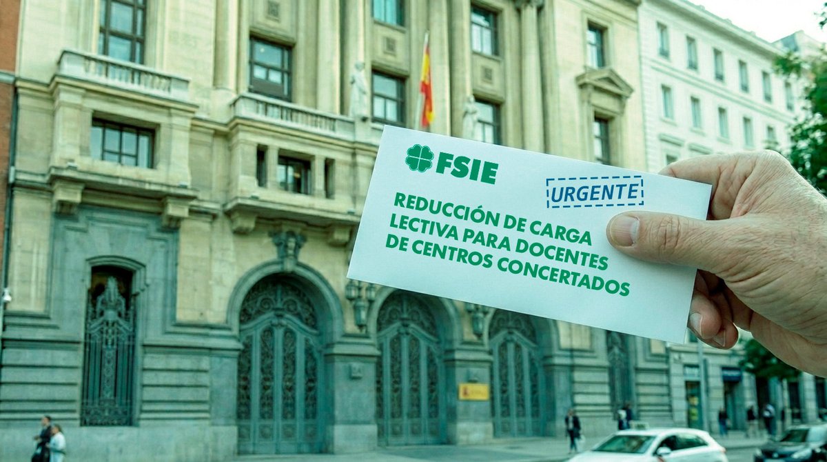 fsie_nacional's tweet photo. 📢 #FSIE exige al Ministerio que la reducción de la carga lectiva llegue TAMBIÉN a la enseñanza concertada.

❌ No aceptamos la exclusión en el nuevo Anteproyecto de Ley.

¡Mismo trabajo, mismos derechos! ✊

+info: https://t.co/hY5rAHCBmH

#Concertada #MismoTrabajoMismosDerechos https://t.co/yZhbDKywlM