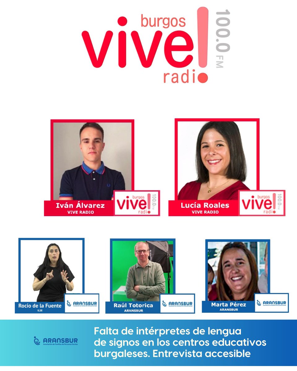 🎙️ ARANSBUR en #Viveradio Castilla y León
Raúl Totorica, gerente de ARANSBUR, analiza la falta de intérpretes en las aulas de Burgos.
💬 Dificultades de comunicación y aprendizaje
⚖️ Vulneración del derecho a la educación inclusiva
Entrevista accesible👉youtu.be/prlTfdCAE_I