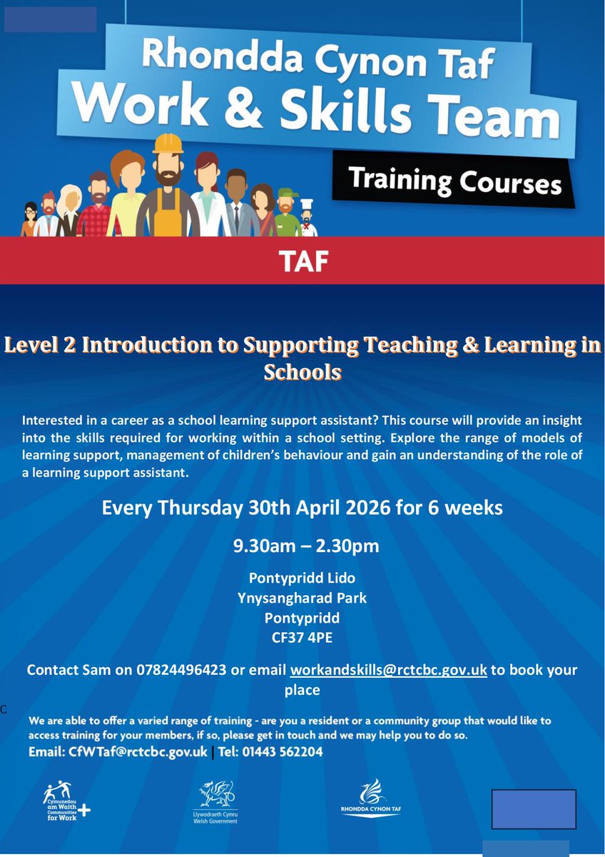 CfWplusRCT's tweet photo. Cadwch le ar un o'n cyrsiau i ddatblygu eich sgiliau cyflogadwyedd.
Book onto one of our courses to develop your employability skills https://t.co/7KLyHft8XE