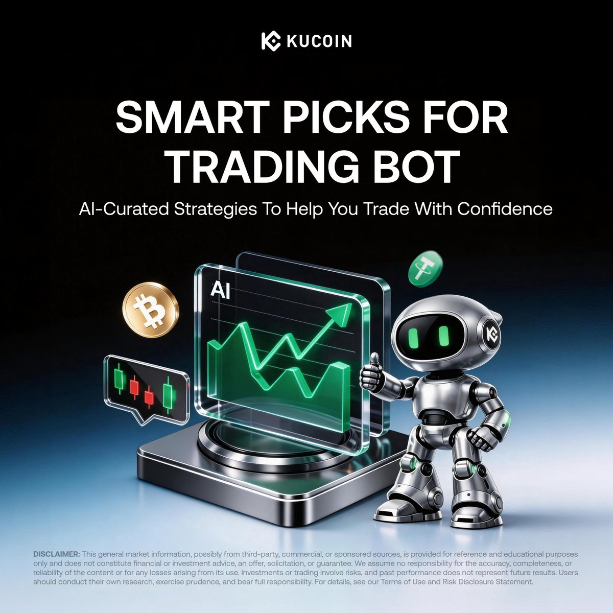 Struggling to pick a strategy in this market? 📉📈

KuCoin’s AI Strategy Recommendations are here to bridge the gap. Get matched with a bot tailored to your goals and the market's pulse.

✅ Data-backed precision 
✅ Custom-fit for YOU 
✅ Effortless automation

Experience the