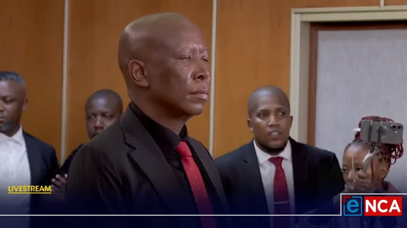 ConCaracal's tweet photo. BREAKING: EFF leader Julius "Kill the Boer" Malema has been sentenced to 5 years in prison for the crimes of unlawful possession of a firearm and ammunition, discharging a firearm in a built-up area, and reckless endangerment.

Major loss for lawlessness. https://t.co/yfNYsgrTlS
