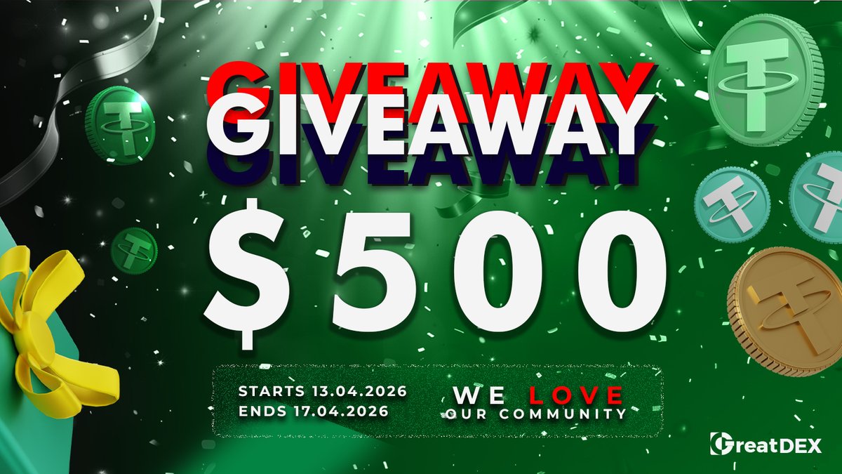 ๐๐ 500 USDT Community Giveaway ๐๐ Weโre celebrating our GreatDEX family ...