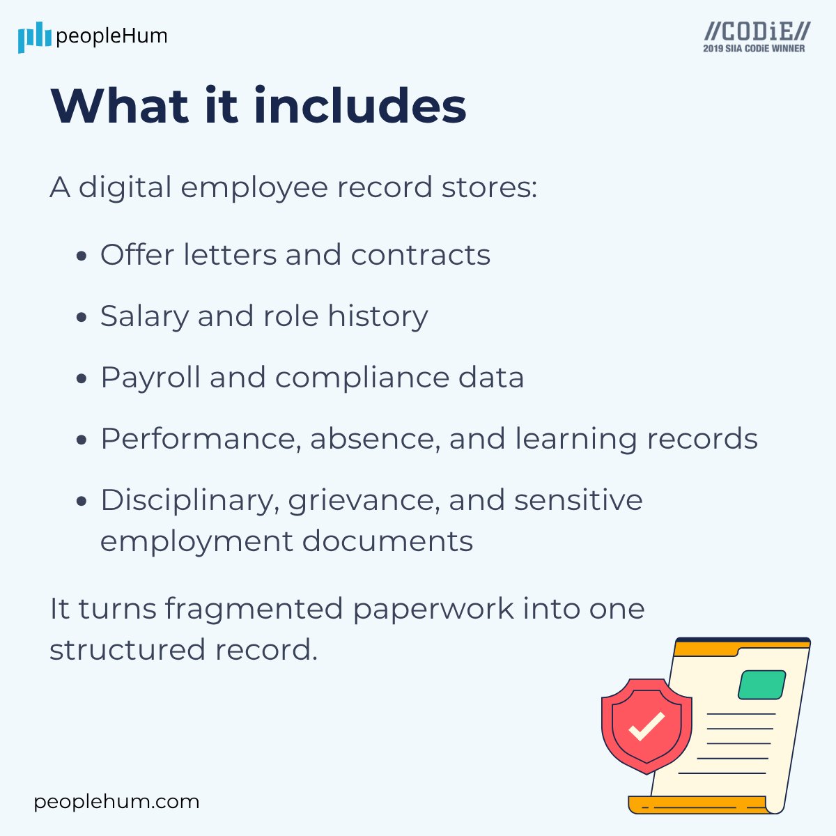 PeopleHum's tweet photo. A digital employee record is the single source of truth for an employee’s details across the lifecycle—documents, role history, compensation, attendance, and more.
👉Read the full glossary here: https://t.co/jRyXJURIF8
#HRTech #PeopleAnalytics #EmployeeData #SingleSourceOfTruth https://t.co/Z4NAtp32Z0
