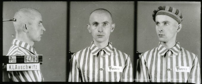 16 April 1909 | A Polish man, Stefan Bratkowski, was born in Warsaw.

In #Auschwitz from 22 September 1942.
No. 64783 
He escaped on 15 June 1944. He perished in the Warsaw Uprising. <a href="/WarsawRising44/">Warsaw Rising Museum</a>
---

📖 "Poles at KL Auschwitz”: lekcja.auschwitz.org/en_2020_06_pol…