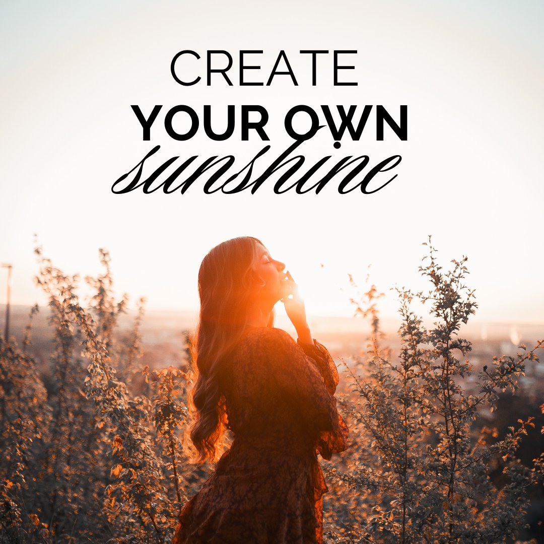 kickenlorie's tweet image. Even on cloudy days, remember you have the power to create your own sunshine. Radiate positivity and light wherever you go. #CreateYourSunshine #PositivityWins #ShineBright
