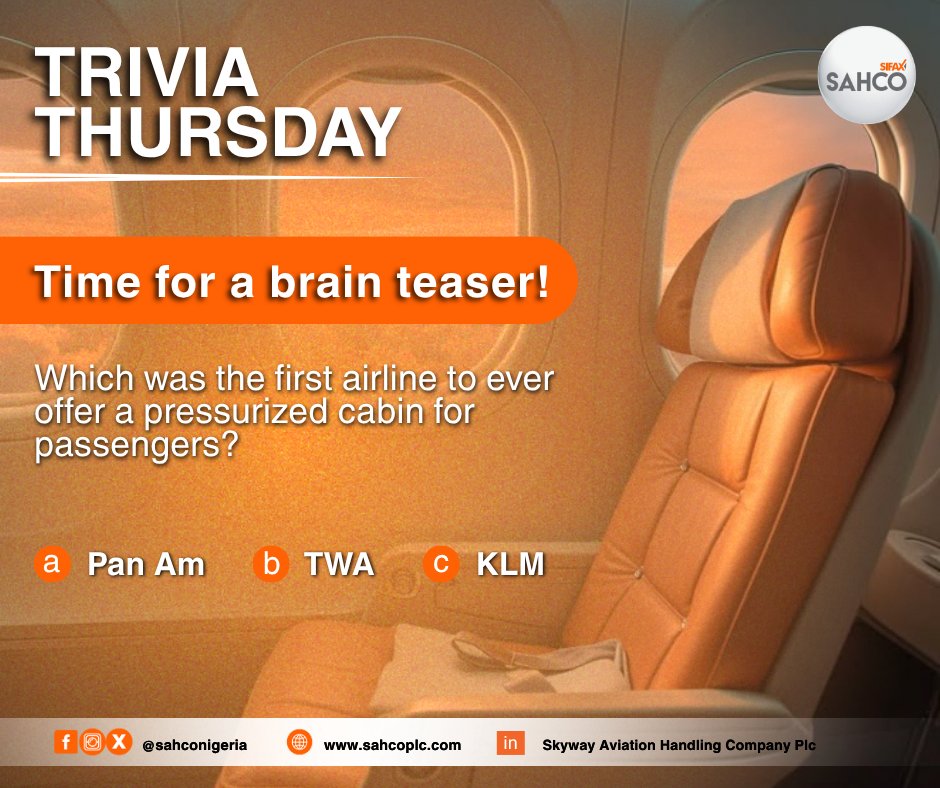 SahcoNigeria's tweet image. Drop your guesses below! Correct answers get a virtual high-five! 

#AviationFacts #SAHCO