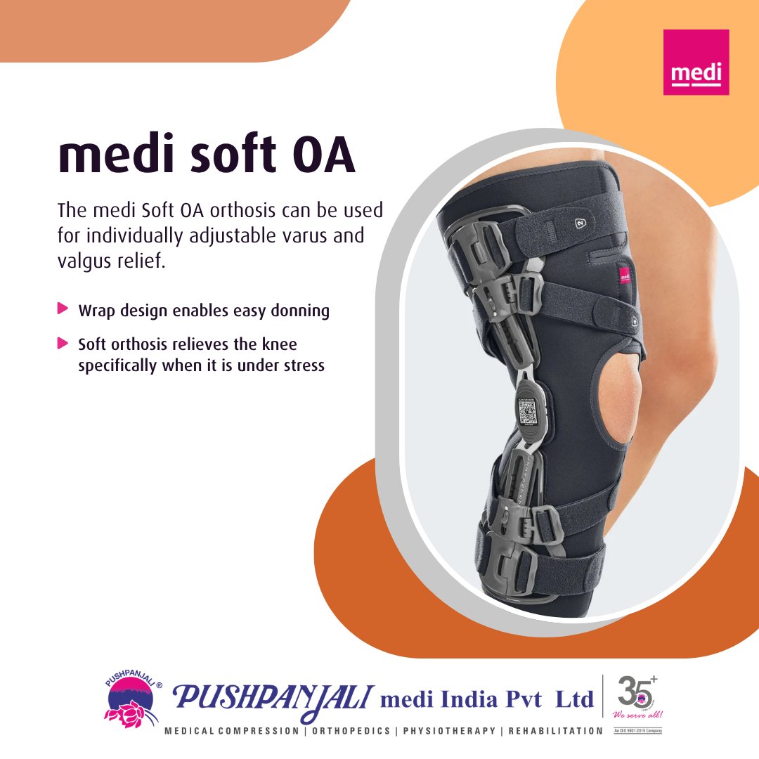 Our product, medi Soft OA knee brace offers adjustable varus/valgus relief using a 3-point principle. 

Contact us: wa.me/+919163360368

#mediSoftOA #KneeBrace #OsteoarthritisRelief