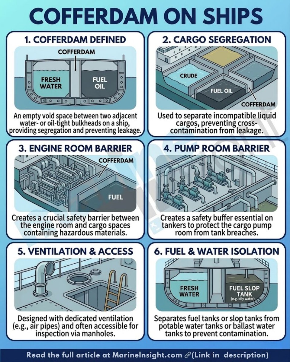 MarineInsight's tweet photo. Did you know that ships have empty spaces crucial for safety? Learn about it here π https://t.co/bdFoMJBnc5
#ShipSafety #MaritimeIndustry #NauticalLife #ShipDesign #Seafarers #MarineInsight #Shipbuilding #MarineEngineering #OffshoreLife #OilAndGas https://t.co/hHcnnqUMFP