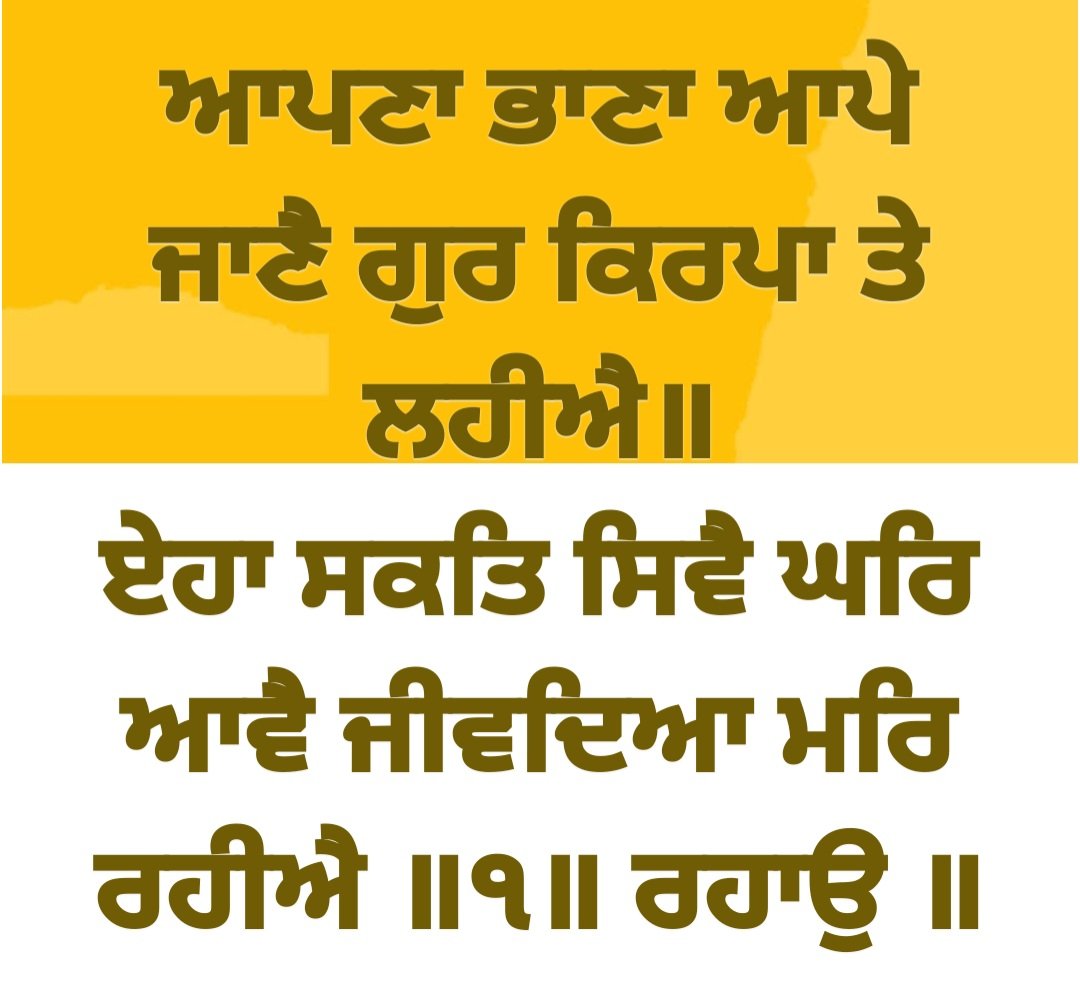 ਵਾਹਿਗੁਰੂ ਆਪ ਹੀ ਆਪਣੀ ਮਰਜ਼ੀ ਜਾਣਦਾ ਹੈ, ਉਸ ਦੀ ਰਜ਼ਾ ਨੂੰ ਗੁਰੂ ਦੀ ਮਿਹਰ ਨਾਲ ਸਮਝਿਆ ਜਾ ਸਕਦਾ ਹੈ,ਜਦੋਂ ਪ੍ਰਭੂ ਦੀ ਰਜ਼ਾ ਦੀ ਸਮਝ ਆ ਜਾਂਦੀ ਹੈ, ਤਦੋਂ ਇਹ ਮਾਇਆ ਵਾਲੀ ਬ੍ਰਿਤੀ ਪਰਮਾਤਮਾ ਦੇ ਚਰਨਾਂ ਵਿਚ ਜੁੜਦੀ ਹੈ, ਅਤੇ ਦੁਨੀਆ ਦੀ ਕਿਰਤ-ਕਾਰ ਕਰਦਿਆਂ ਹੀ ਆਪਣੇ ਅੰਦਰੋਂ ਆਪਾ-ਭਾਵ ਮੁਕਾ ਲਈਦਾ ਹੈ।