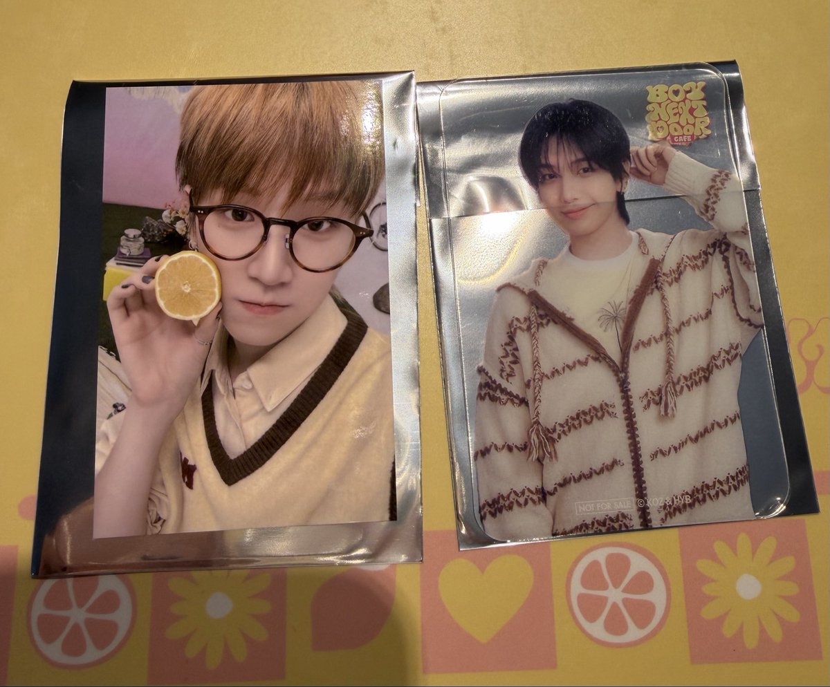 kittennn89's tweet photo. BOYNEXTDOOR ボネクド 交換
カフェ 予約特典 スペシャルメニュー特典
譲：ジェヒョン、リウ
求：同種 ソンホ
現在カフェ（原宿）におります。
現地または郵送での交換希望です。
お気軽にお声掛けください🙇‍♀️
#ボネクド交換 https://t.co/r2LWP6AzDo