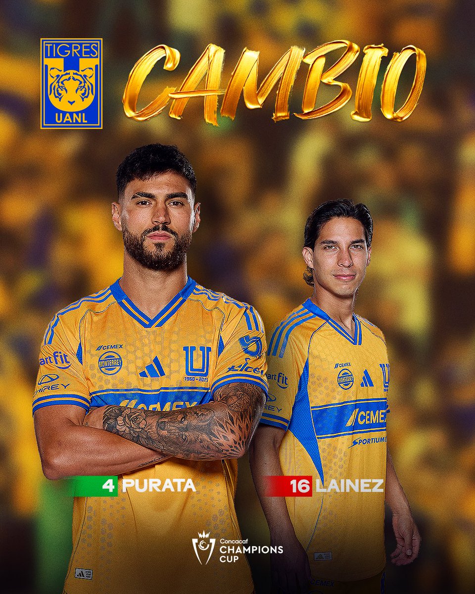 TigresOficial's tweet photo. 45’⏱️ | SEA 1️⃣ - 1️⃣ UANL | Entra Purata a la cancha.

#SiempreContigo 👊🏼 #EstoEsTigres 🐯 https://t.co/KRSFoEr9wm