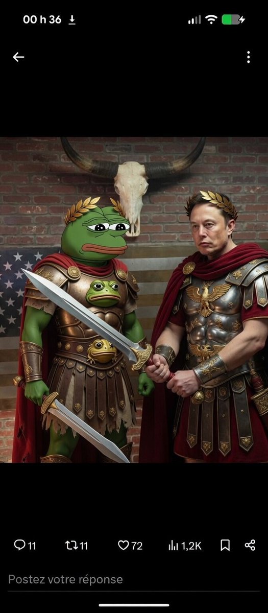 Kekius Maximus <a href="/elonmusk/">Elon Musk</a> 
Ave Kek! Roma Invicta!"
Yo kek 🐸 ⚔️ Strength and HONNOR EMPOROR 🚀🚀🚀⚔️