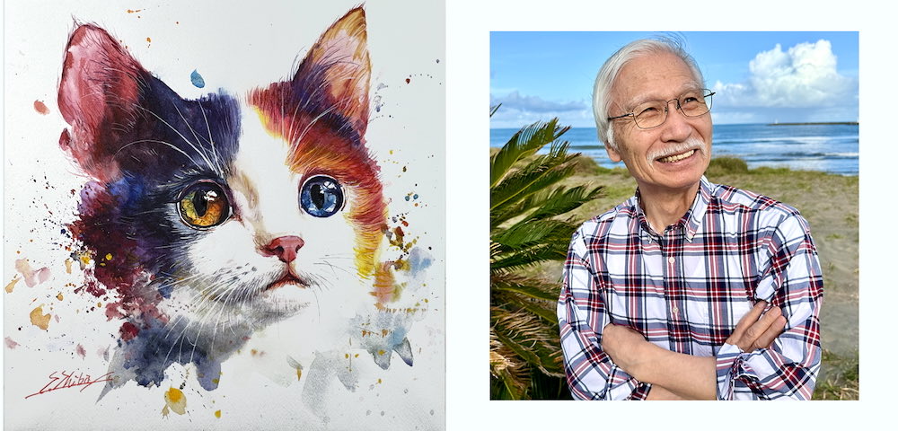 真作　絵画　水彩肉筆画　鶴十帆（カクジッポ）『スペイン広場』直サイン有り 真作 絵画 水彩肉筆画 鶴十帆（カクジッポ）『スペイン広場』直サイン