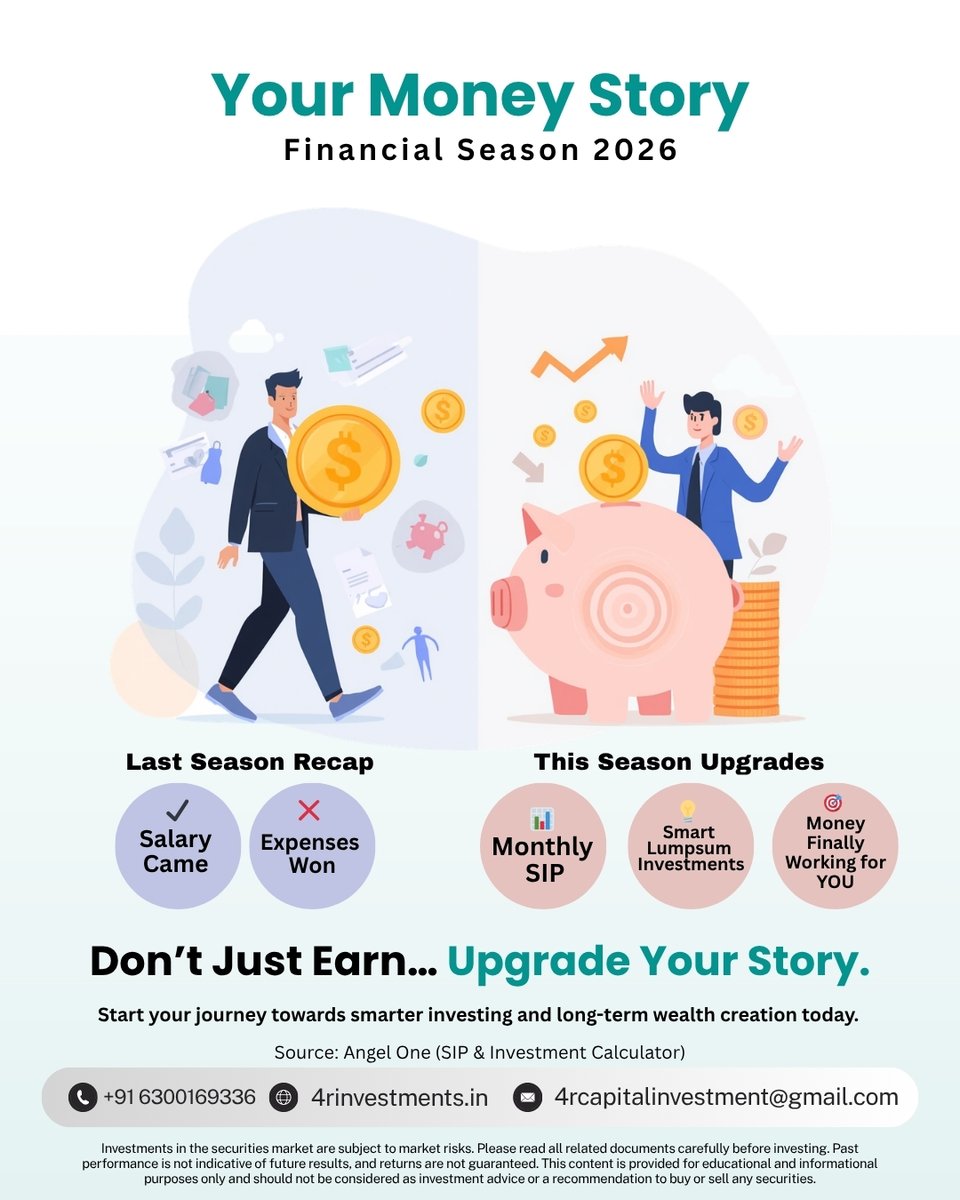 4rInvestments's tweet image. Don’t just earn—upgrade your money story.
Start investing. Let your money work for you.
🔗 bit.ly/4kKnRB7

Disclaimer:
Market investments are subject to risks. Read all documents carefully before investing.

#SmartInvesting #SIP #WealthCreation #FinancialGrowth
