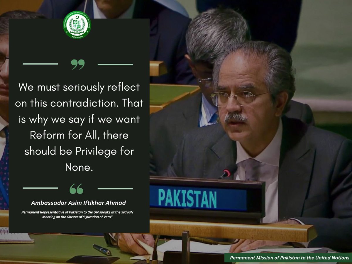 PakistanUN_NY's tweet photo. #ReformForAll 
#PrivilegeForNone https://t.co/8VffTmJNTm