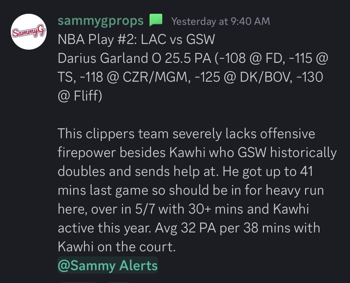 4/15 Recap: 1-0 (+1u)

Darius Garland O 25.5 PA✅

Play in day 2 is a success
