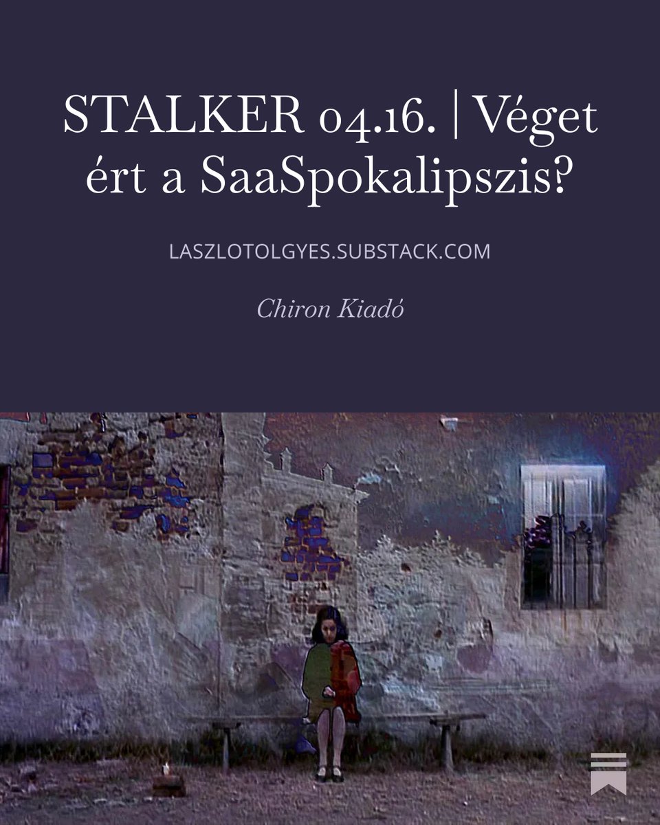 STALKER 04.16. | Véget ért a SaaSpokalipszis?

laszlotolgyes.substack.com/p/stalker-0416…

“Our faith is not assured, because faith can never be, it must never be a certainty.”

#STALKER