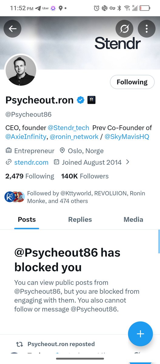 I am actually impressed at the speed and velocity which that block happened 

It was a joke. But the block underlines exactly the sensitivity and unwillingness to take feedback that led Sky Mavis to be such a dumpster fire under his care.