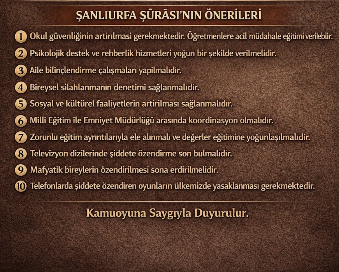 Şanlıurfa Şûrâsı tweet media