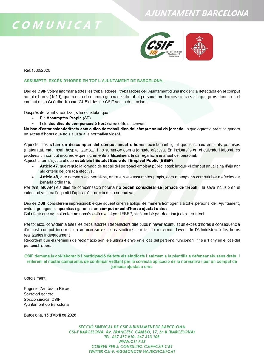 CSIF GUÀRDIA URBANA tweet media