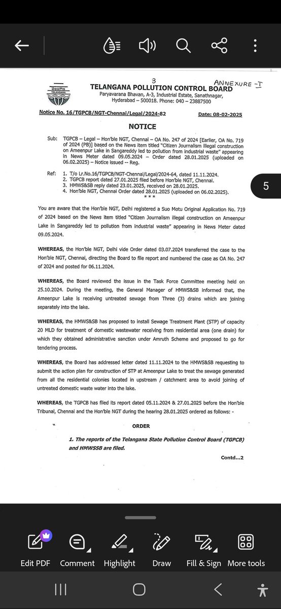 RaviVattem's tweet image. The crisis surrounding Ameenpur Lake is no longer just an environmental concern now it has now become a matter of legal scrutiny, administrative accountability, and citizens’ fundamental rights. Importantly, the National Green Tribunal (NGT) has taken suo motu cognizance of this
