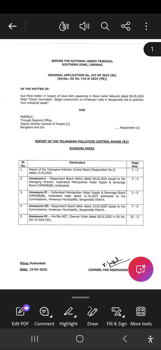 RaviVattem's tweet image. The crisis surrounding Ameenpur Lake is no longer just an environmental concern now it has now become a matter of legal scrutiny, administrative accountability, and citizens’ fundamental rights. Importantly, the National Green Tribunal (NGT) has taken suo motu cognizance of this