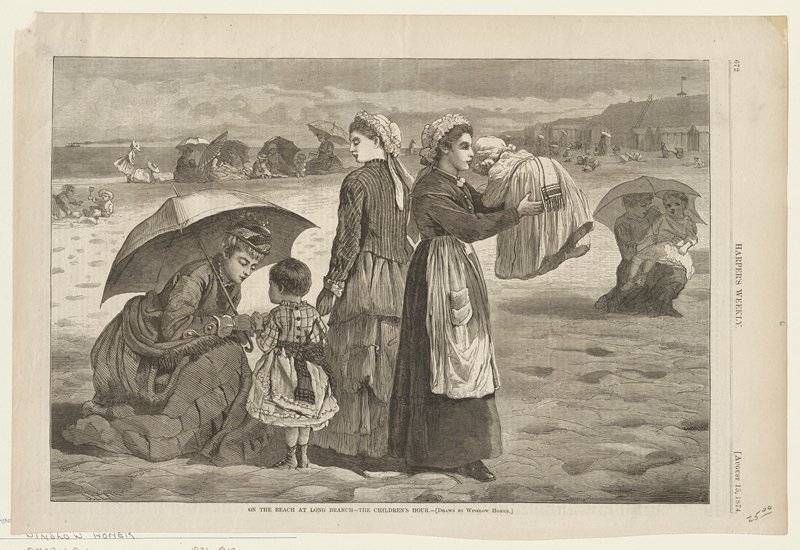 artisthomer's tweet image. On the Beach at Long Branch--The Children's Hour #artbots #homer