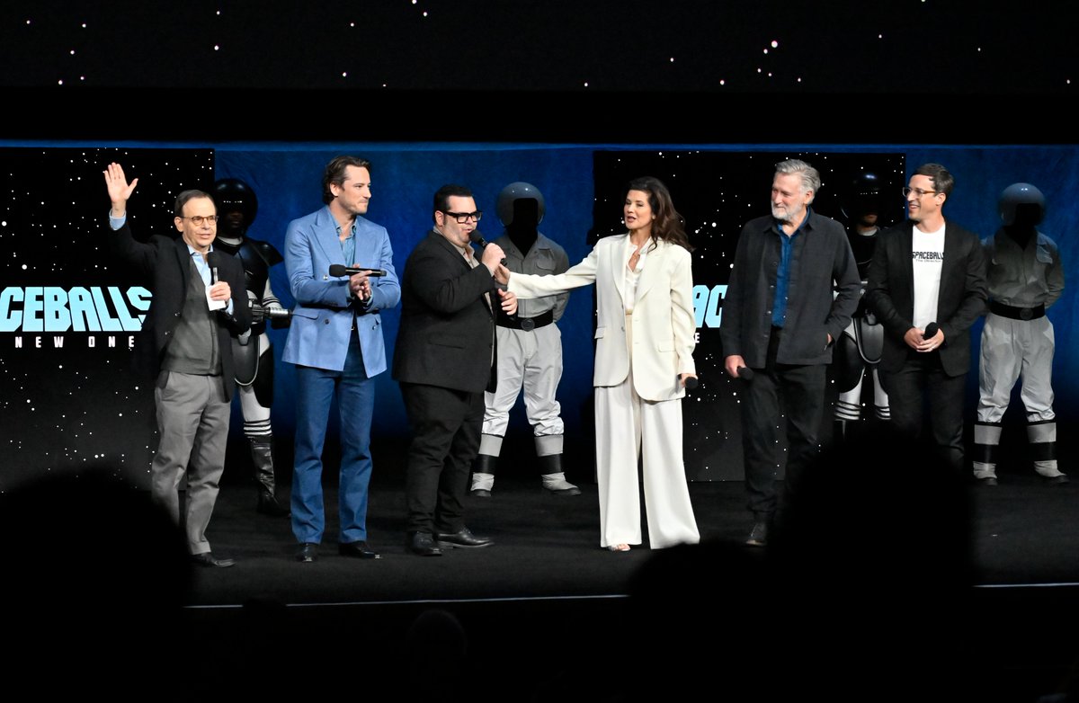Variety's tweet image. The cast of "Spaceballs 2" takes the stage at #CinemaCon