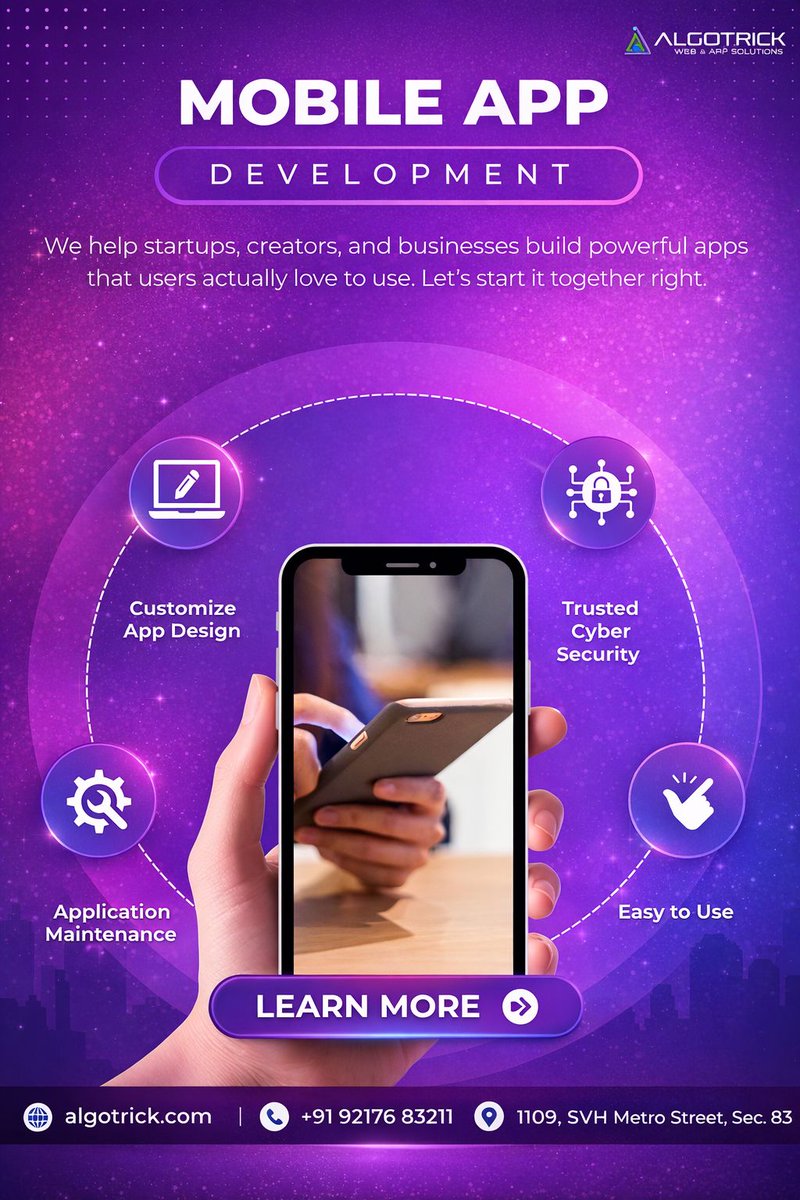 algotrick's tweet image. From custom design to seamless performance, we build apps your users will love and trust.

Whether you're a startup or an established business, we’ve got you covered.

#DigitalTransformation #TechSolutions #AndroidApp #iOSApp #AlgotrickSolution